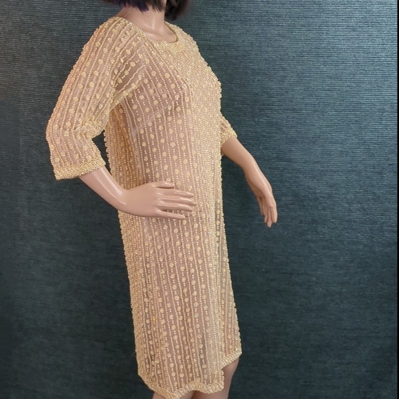 Vintage 1960s Sheer Beaded Dress, Amazing! OOAK! - Picture 13 of 13